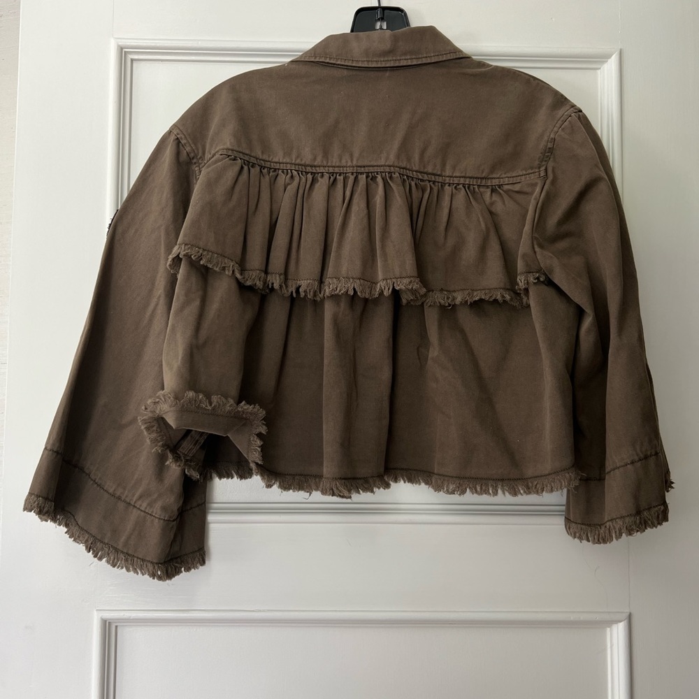 Cinq a Sept Green Cropped Jacket - Picture 7 of 7